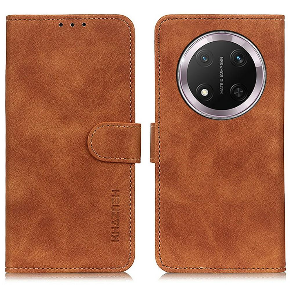

KHAZNEH For Honor Magic7 Lite 5G/X9c 5G/X60 Pro 5G Case PU Leather Retro Texture Phone Cover Brown