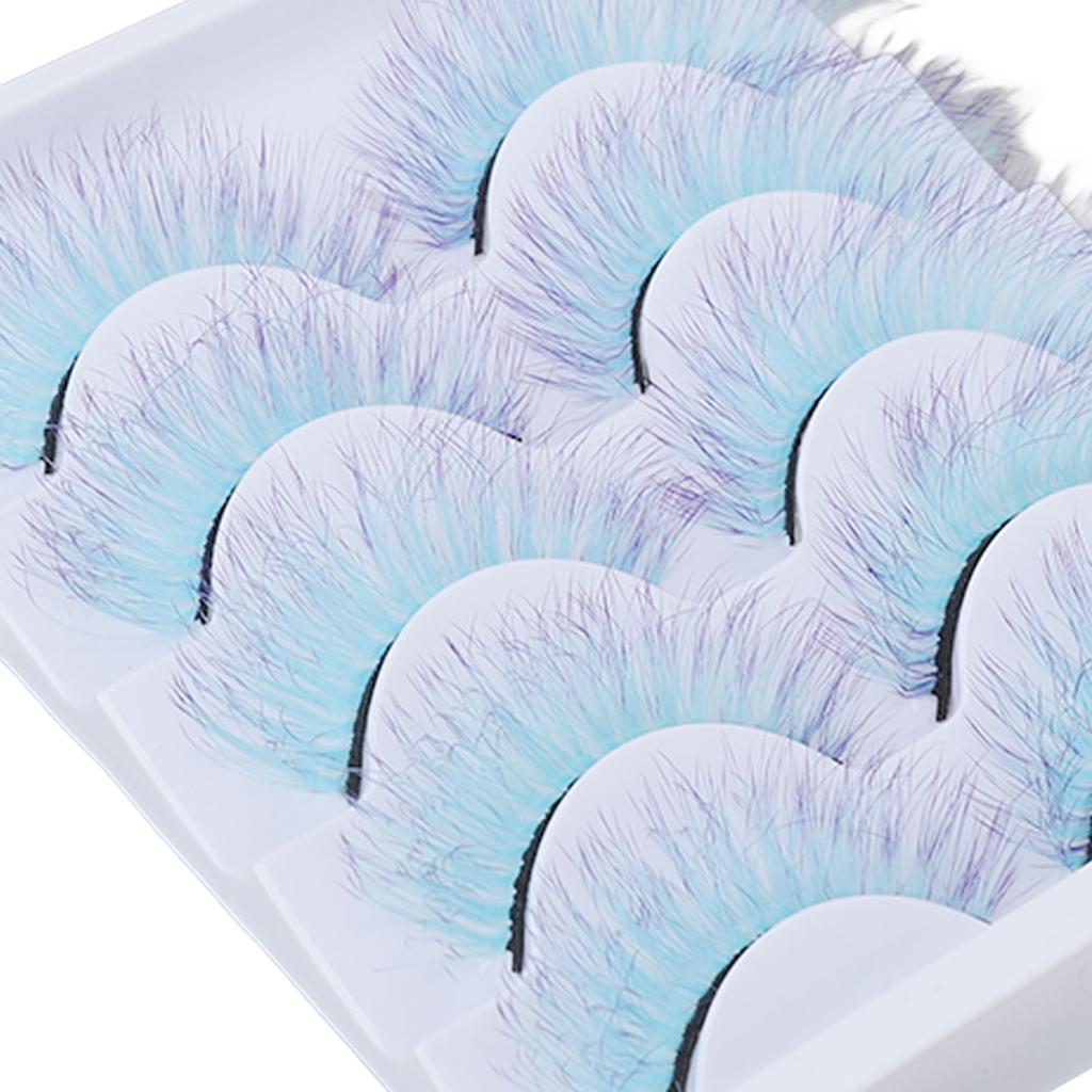 5pcs Colorful Eyelashes Dramatic Gradient Color False Eyelashes   3D  Ing Fake Eyelashes