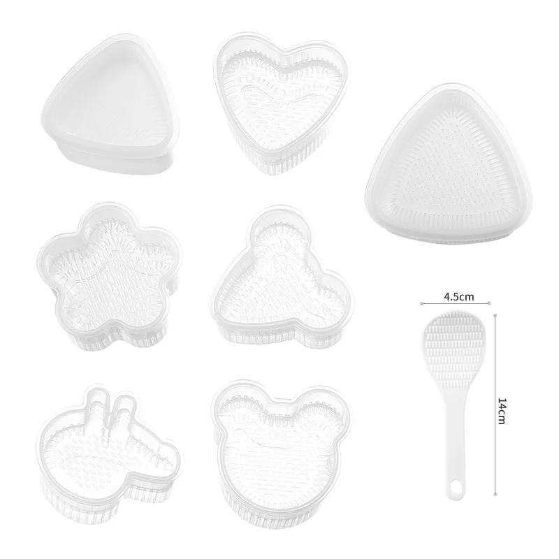 Transparenter Kunststoff-Onigiri-Formen-Set Japanischer Stil Onigiri und Sushi-Formen-Set Sushi Cartoon-Thema Onigiri-Formen für Kinder