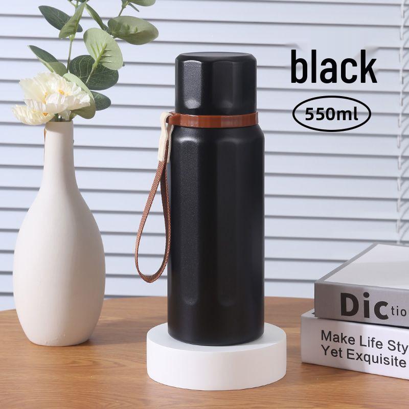 

Large Capacity Stainless Steel Student Thermos Bottle with Lid Midnight Black