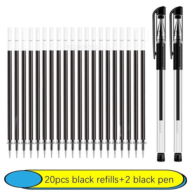 6-25Pc 05mm Gel Pen Kit Neutral Pen Black/Blue/Red Color Replacable Refill Smooth Writing School Stationery Supplies