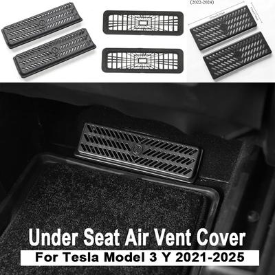 Under Seat Air Outlet Cover for Tesla Model 3 Y Anti Dust Blocking Protection Vent Case 2pcs Car Tidying Accessories 2025-2025