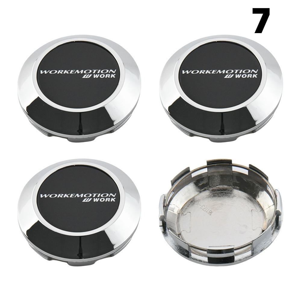 4PCS OD 76MM / ID 72MM Cap For Rims WORK EMOTION EQUIP MEISTER VS Emblem Wheel Center Cap Sport Car Logo Wheel Cover Hub Caps
