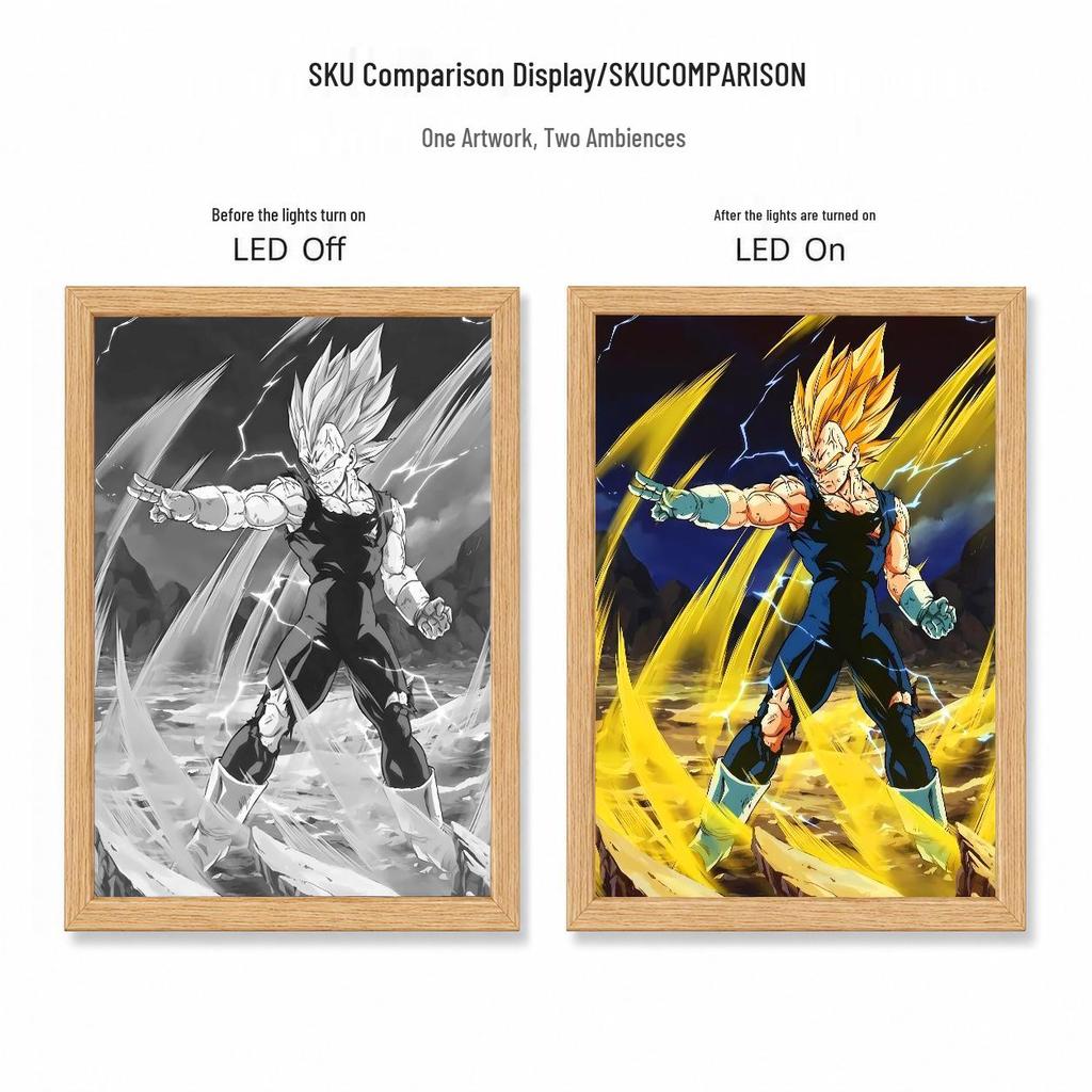 Veilleuse LED Dragon Ball: Cadre Photo Créatif Vegeta
