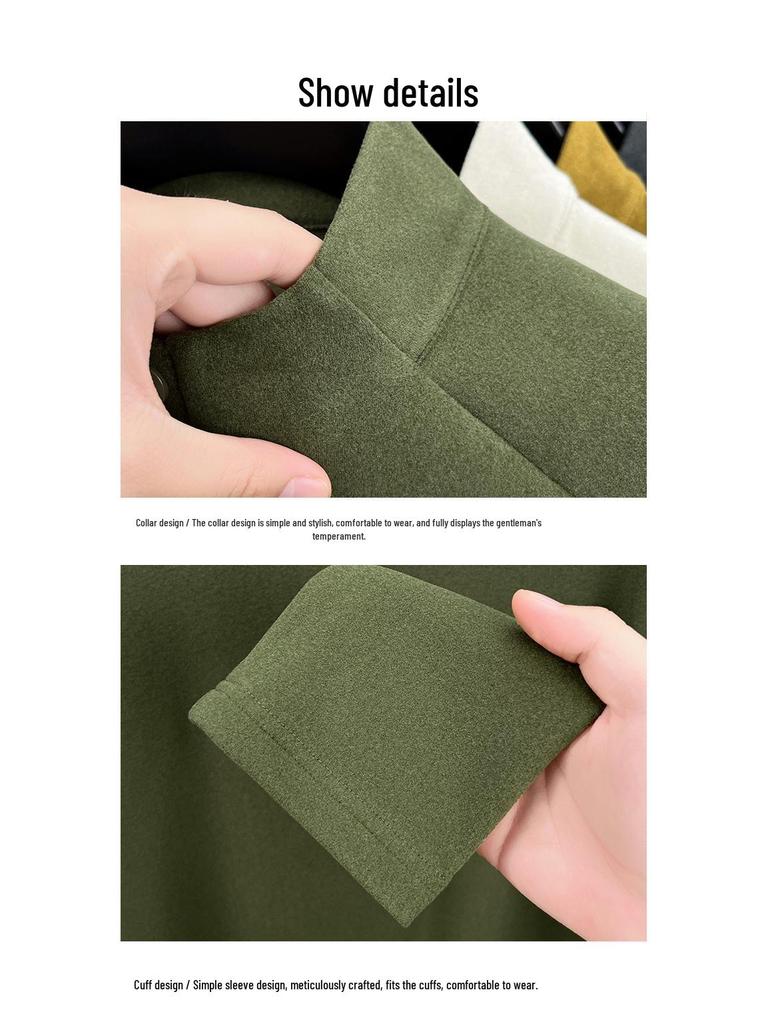 2025 Men's Loose Fit Half-High Collar Warm Base Layer Sweatshirt - Versatile Autumn/Winter Top