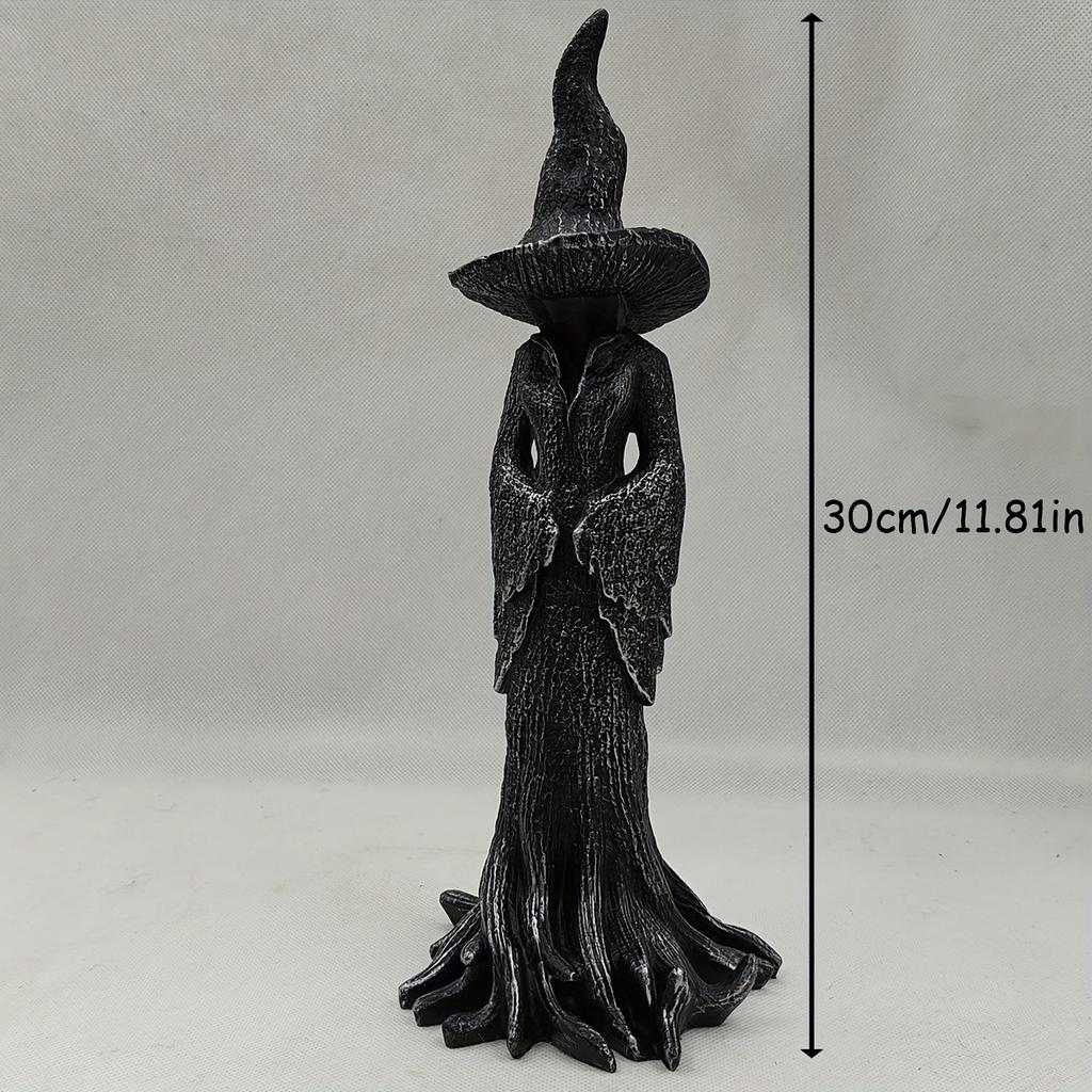 Statua Strega Gotica - Strega Elegante con Cappello a Punta, Costruzione Resistente in Resina, Decorazione di Halloween, Decorazione per la Casa Tutto l'Anno