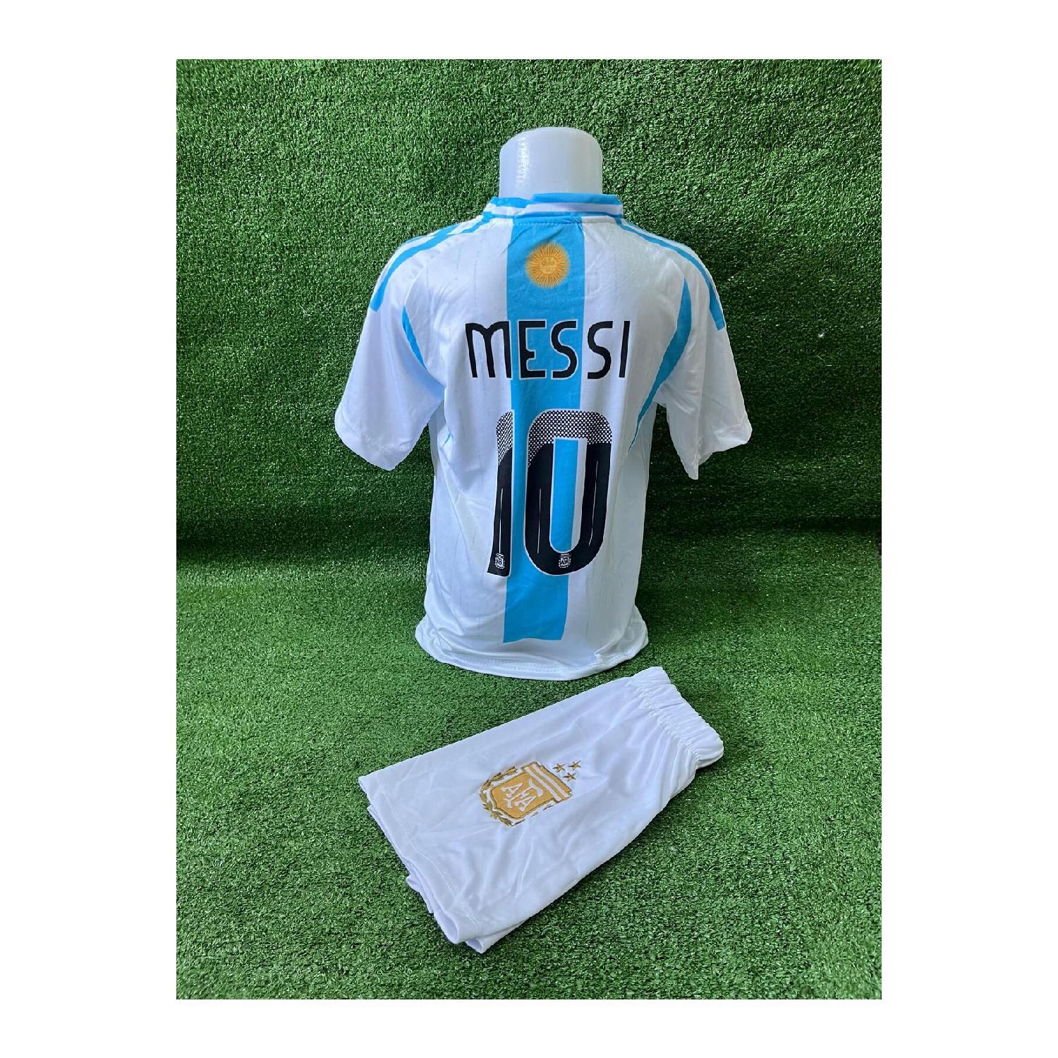 National Team Argentina M.ess.i Number 10 Blue White Children's Red Top Team Jersey
