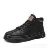 New autumn sub-fleece warm high-top board shoes casual leather shoes Martin boots trendy shoes
