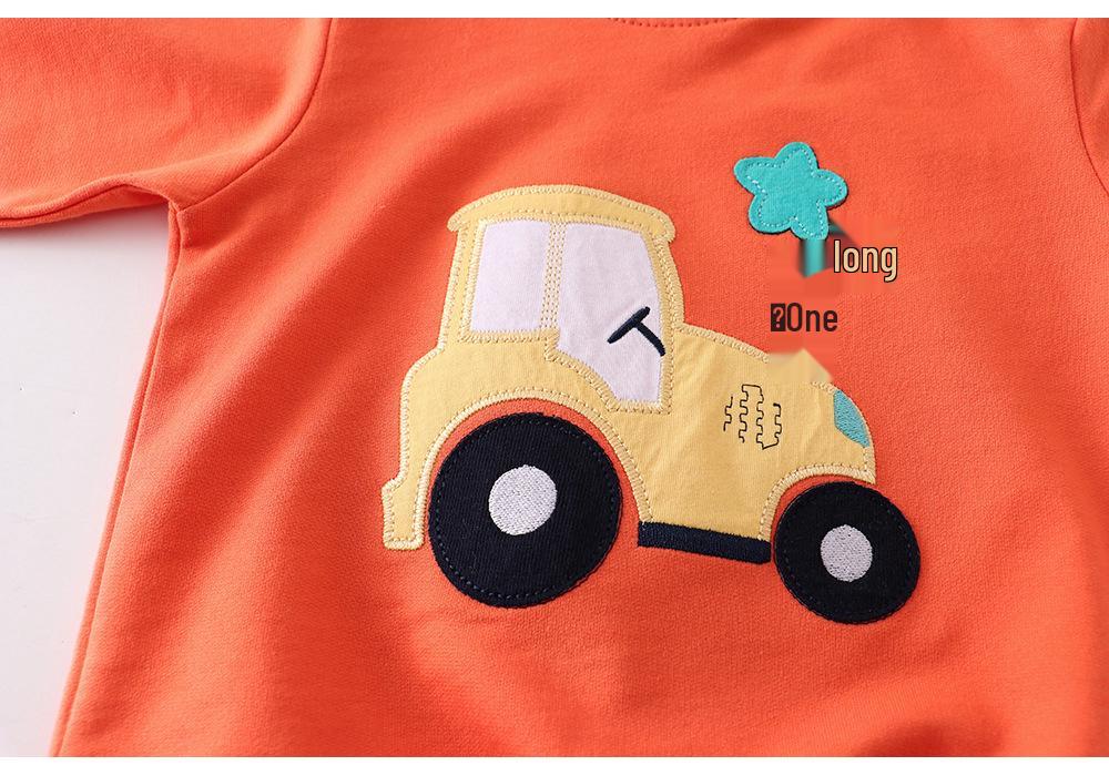 Unisex Children's Cotton Hoodie - European & American Style, Autumn/Winter Long-Sleeved Top