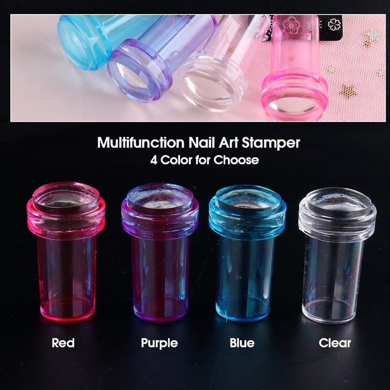 1 Set Silicone Nail Stamper Stamping Kits Scraper French Manicure Soft Transfer Printing for Nail Polish Templates Tools