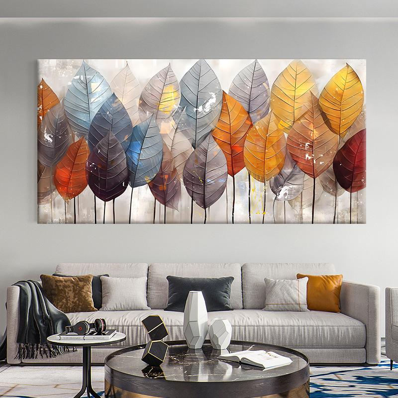 Abstract Colorful Leaves Canvas Painting Tree Posters Landscape Forest Wall Art for Living Room Wall Decoration Unframed