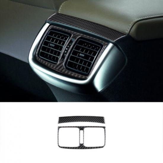 2pcs Carbon Fiber Car Rear Row Air Vent Outlet Cover Trim For Toyota Hilux 15-21