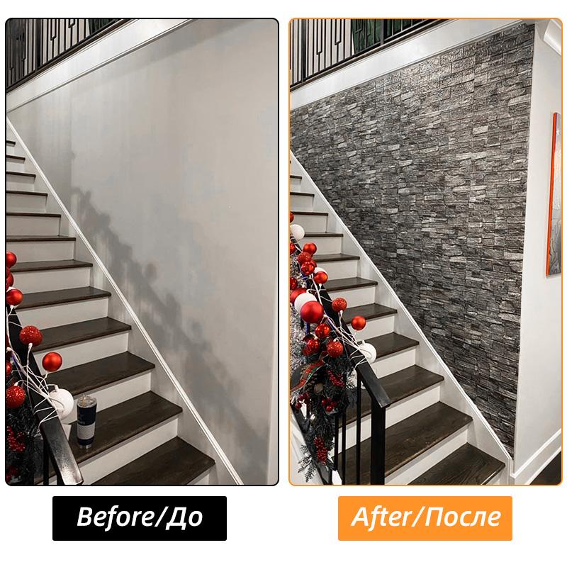 1/5/10M 3D Self-Adhesive Decor Wallpaper Waterproof Imitation Brick Wall Stickers for Living Room Bedroom Wall Home Decoration