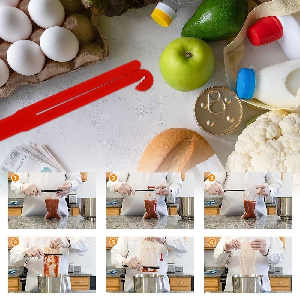 Stainless Steel Food Bag Opener Plastic Material Food Pouch Squeezer  Professional Use