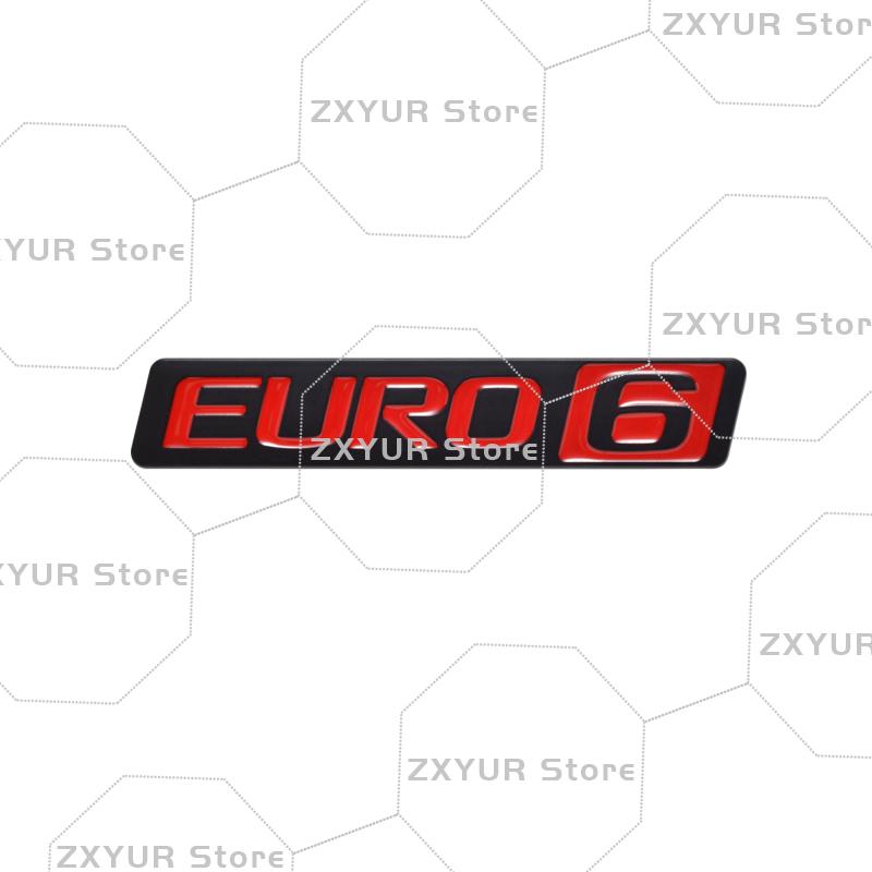 

Metal EURO 6 Emblem Car Sticker Letter Badge Body Rear End Trunk Decor For Volvo FH16 FH420 FH Aero Electric FM420 FMX330 Trucks
