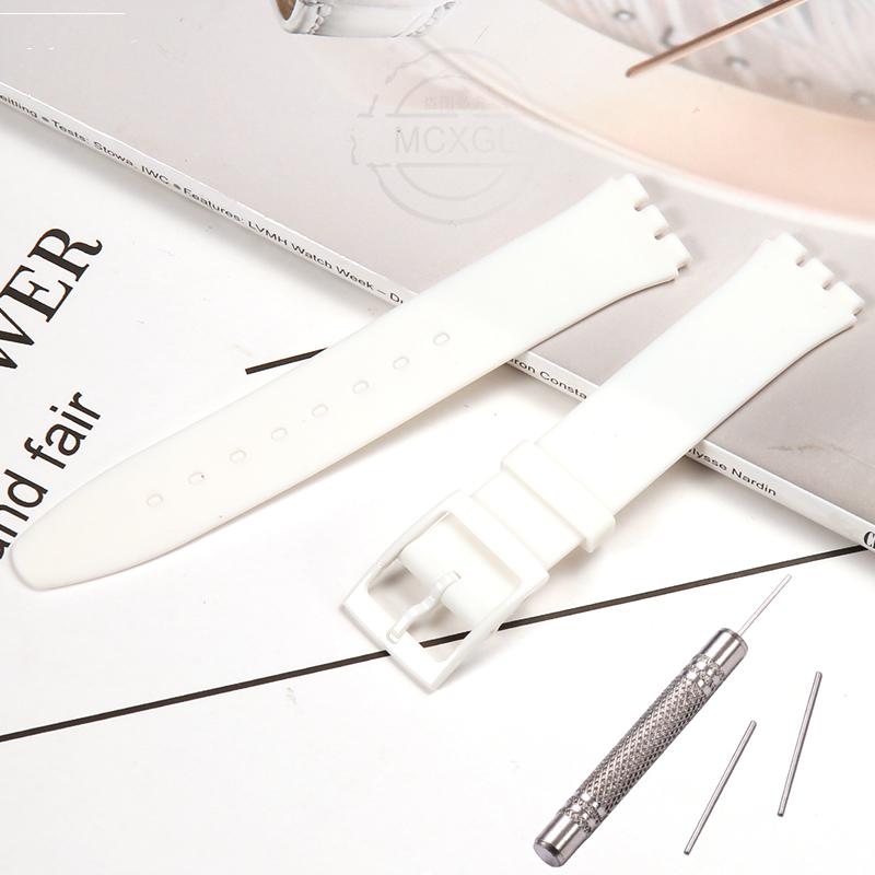 Silikonový řemínek pro Swatch SFS103 SFV107 SFN120 SFK397 SFK360 SFK361 Pásek na hodinky 16mm Dámský náramek Vodotěsné doplňky k hodinkám