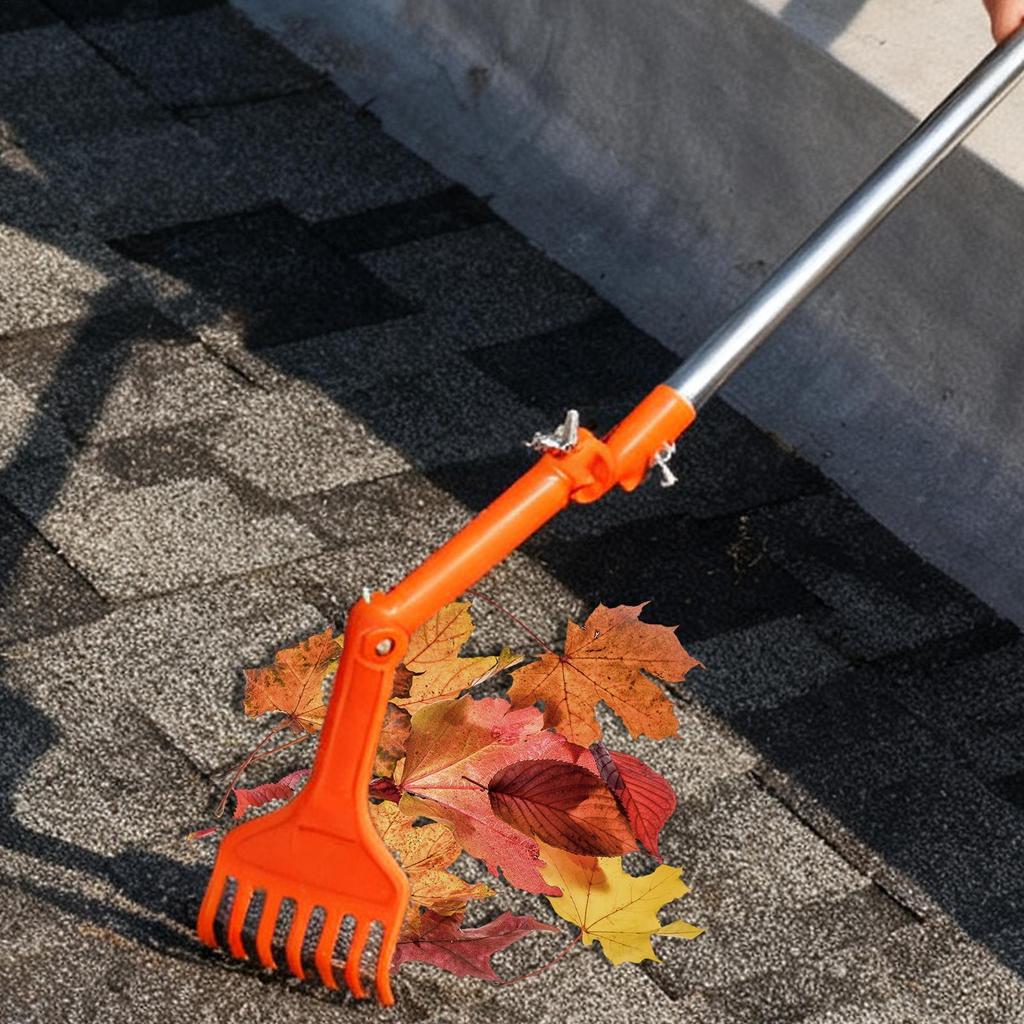Gutter Cleaner Rake Long Reach Portable Cleaning Brush Gutter Cleaner Brush Roof Leaves Rake For Roof Ground Drain Garden Yard