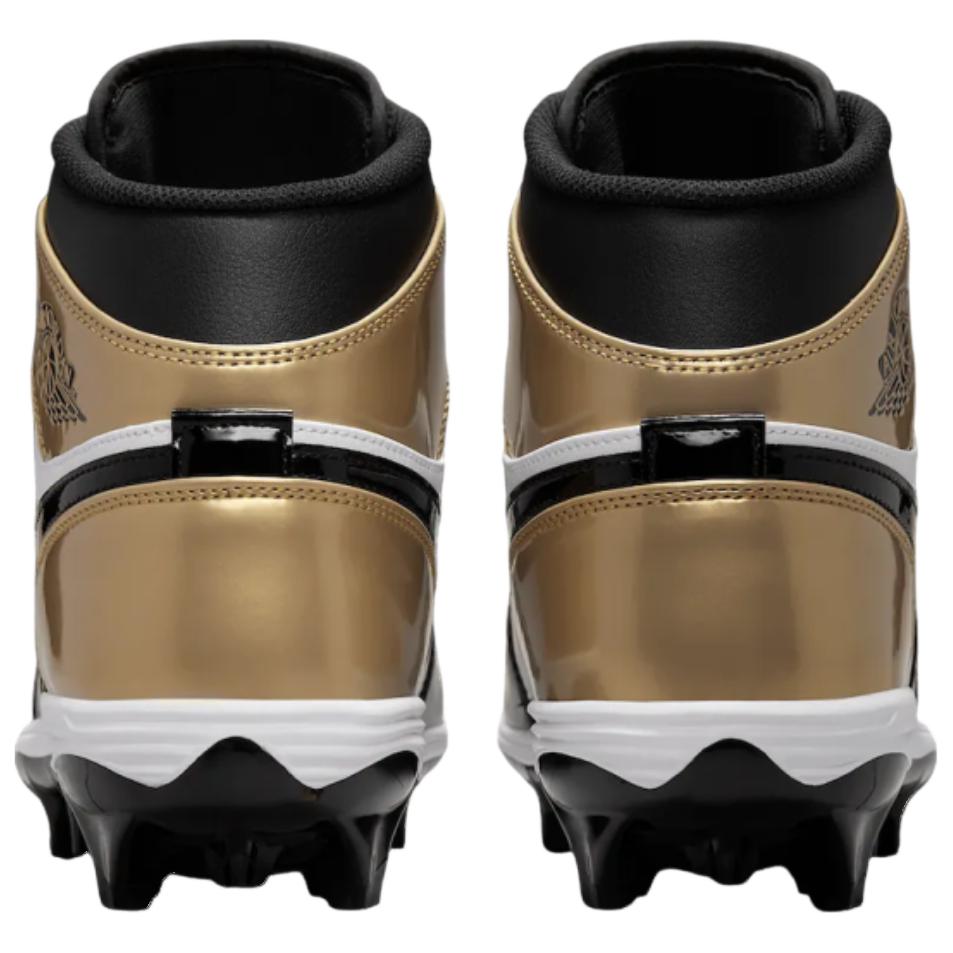 Jordan 1 Mid TD Cleat "Gold Toe" Men's Football Cleat - Black Gold FJ6805-701