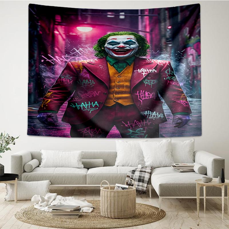 clown's Dark Portrait Tapestry, Unique Design Tapestry, Wall Decor for Bedroom,Livingroom, Playroom,Heartwarming Fan Holiday Gifts