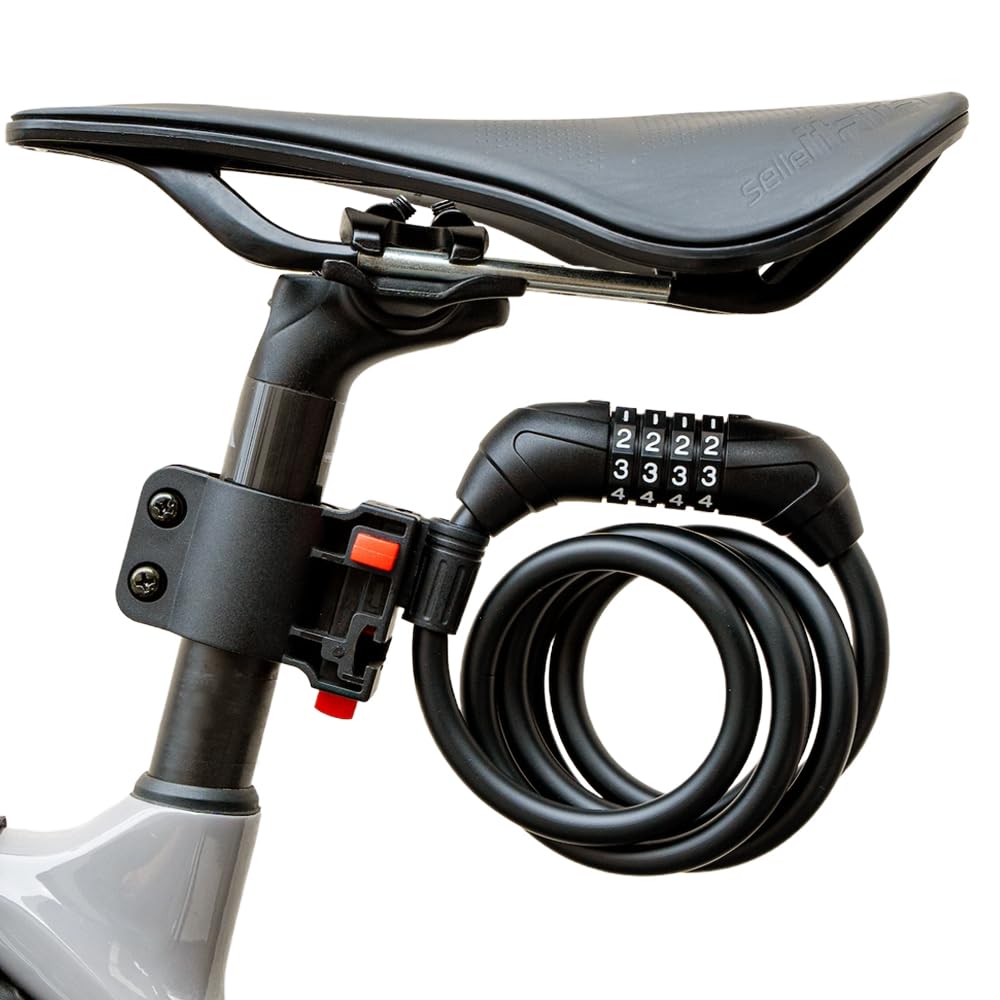 

RSTF Bicycle Coil Wire Combination 10mm x Bracket Black Lock, Type, 1200mm, Included, чорний