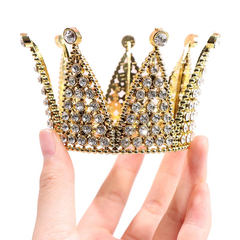 Crown Cake Topper Pearl Tiara Kids Hair Ornament Bursdagsfest rekvisita