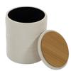 Chenille Storage Ottoman with Lid, Round Stool, Beige