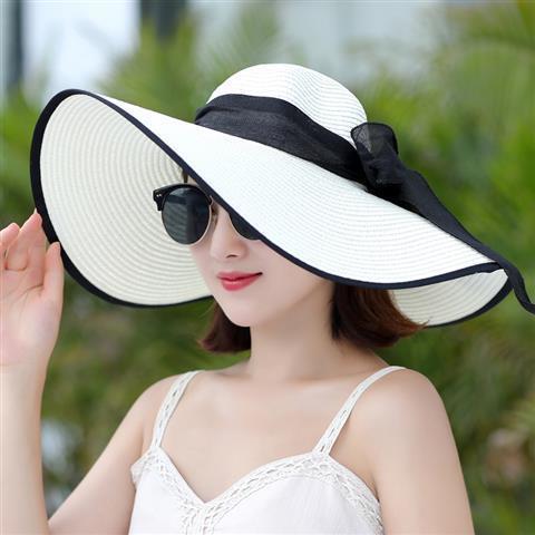 Vacation beach hat women's summer seaside straw hat sunscreen sunshade travel Korean version versatile big eaves sun hat