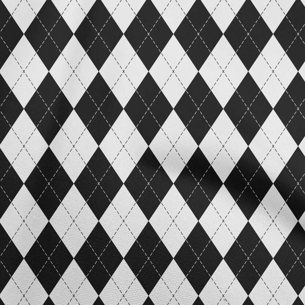 oneOone Cotton Flex Blue Fabric Argyle Sewing Material Print Fabric By The Yard 40 Inch