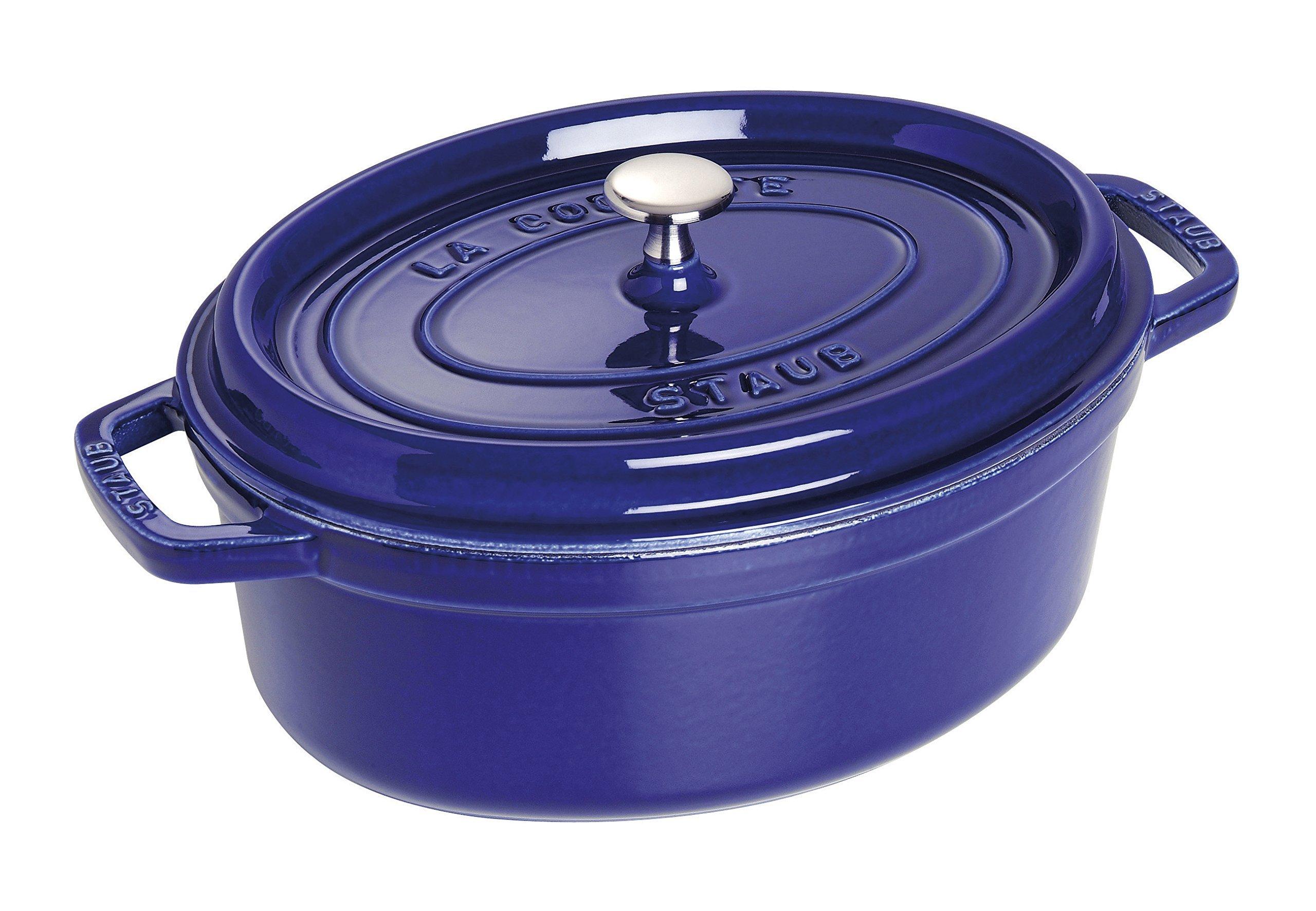 

staub Кокот Овальний Гранітний Блакитний Великий Емальована Каструля Ручного Лиття Сумісний з IH Японський Овальний Кокот Pico 31см [Авторизований Продукт] 40510-289 синій