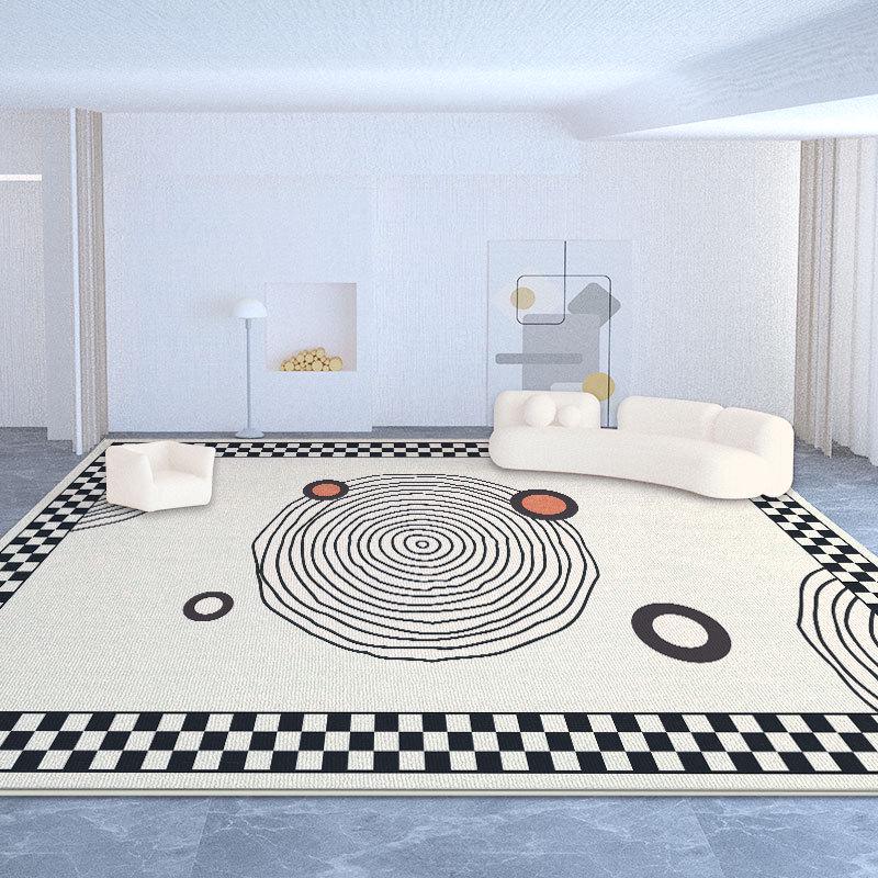 Luxury Minimalist French Carpet: Waterproof, Simple, Scrubbable Floor Mat for Living Room and Bedroom.