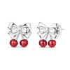 925 Silver Hoops Earrings Starlight Crystal Pearl Bow Sun and Moon Earring With Zirconia Fashion Jewelry for Women Girl