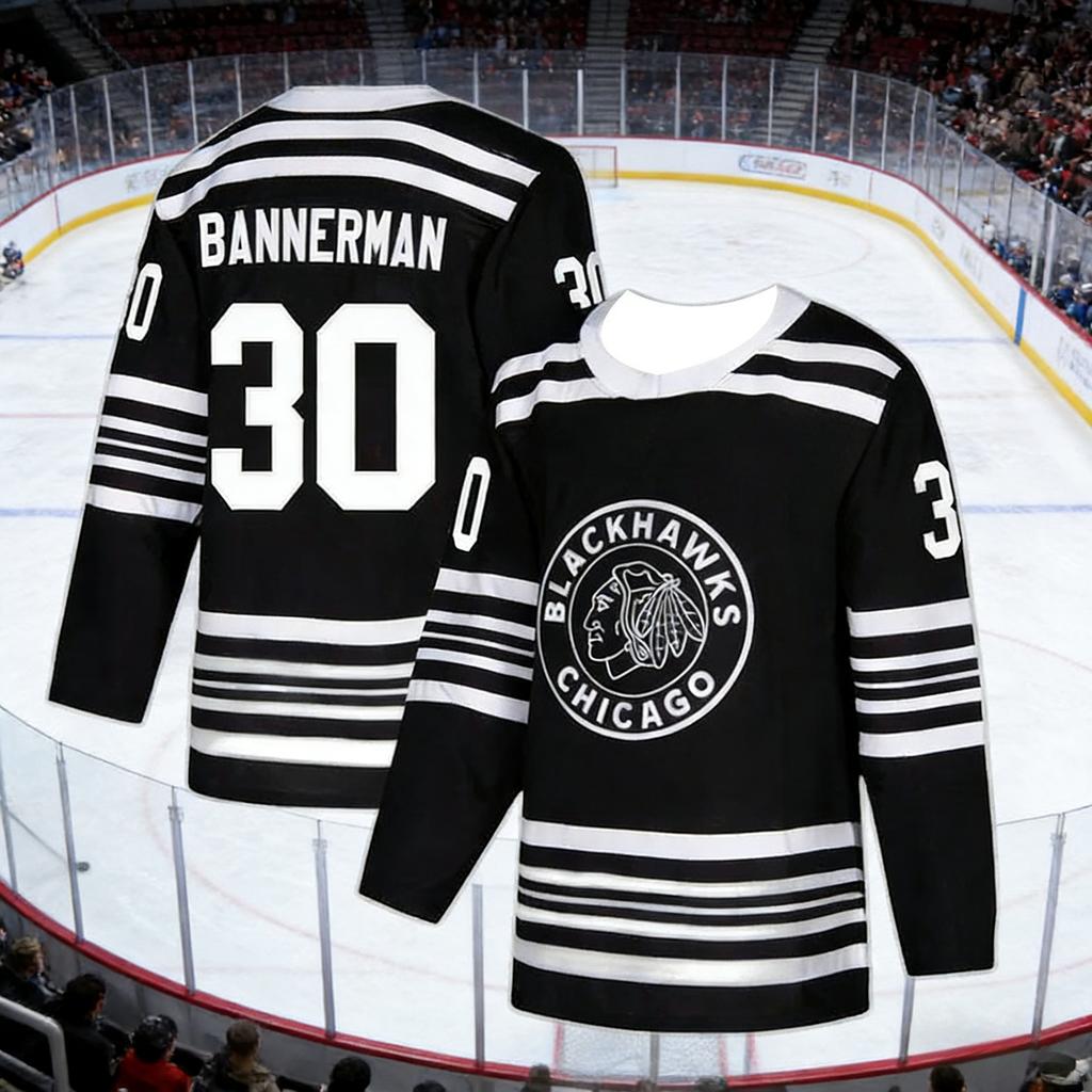 Chicago Best-Selling Men's Ice Hockey Sportswear Fan Classic Style Shirt 3D Printout Breathable Quick-Drying Long-Sleeve Kids