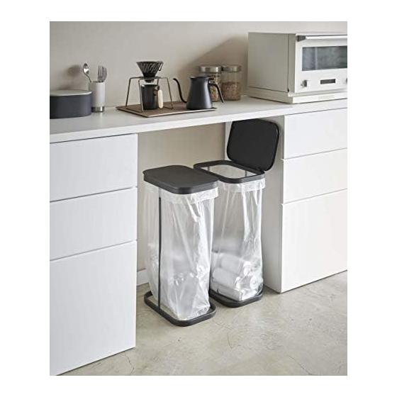 Yamazaki Side-opening Sorted Garbage Bag Holder White Approx. W22XD34XH56cm Luce Trash Can Wide Opening Easy To Take Out Garbage