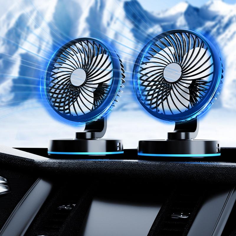 New Auto Cooling Fan 4-speed Adjustable Dashboard Fan 12V-24V USB Charging Travel Fan Multi-Angle Vehicle Fan For Truck SUV