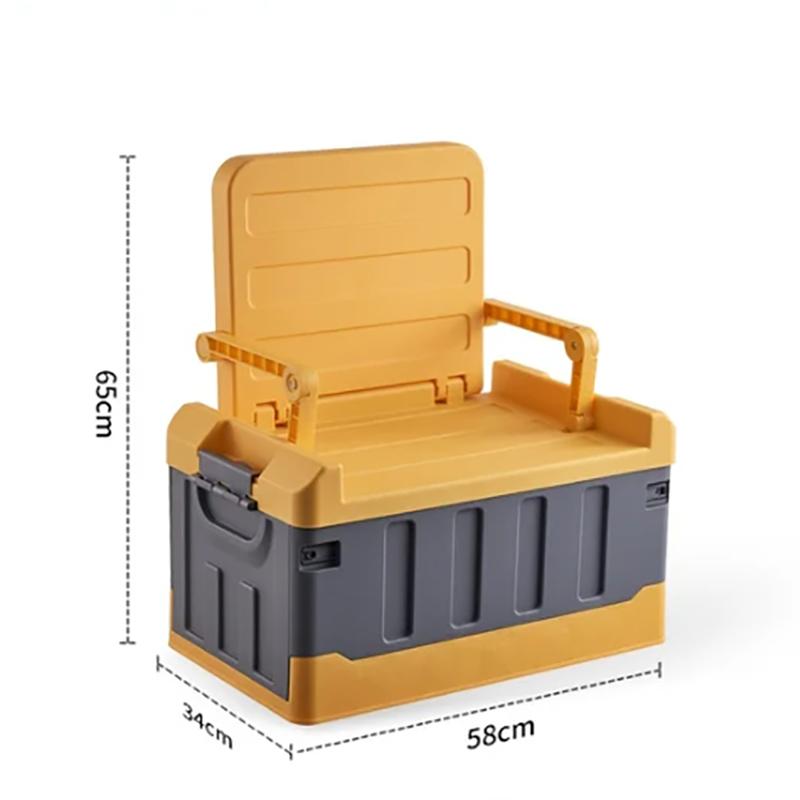 

60л Открытый ящик для хранения Складной ящик для хранения Кемпинговые аксессуары для транспортных средств Автомобильные принадлежности Утолщенный ящик для хранения жёлтый