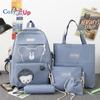 Wear-resistant Animal Cartoon Multi-group and Schoolbag Large-capacity High School Student Backpack 5-piece Backpack