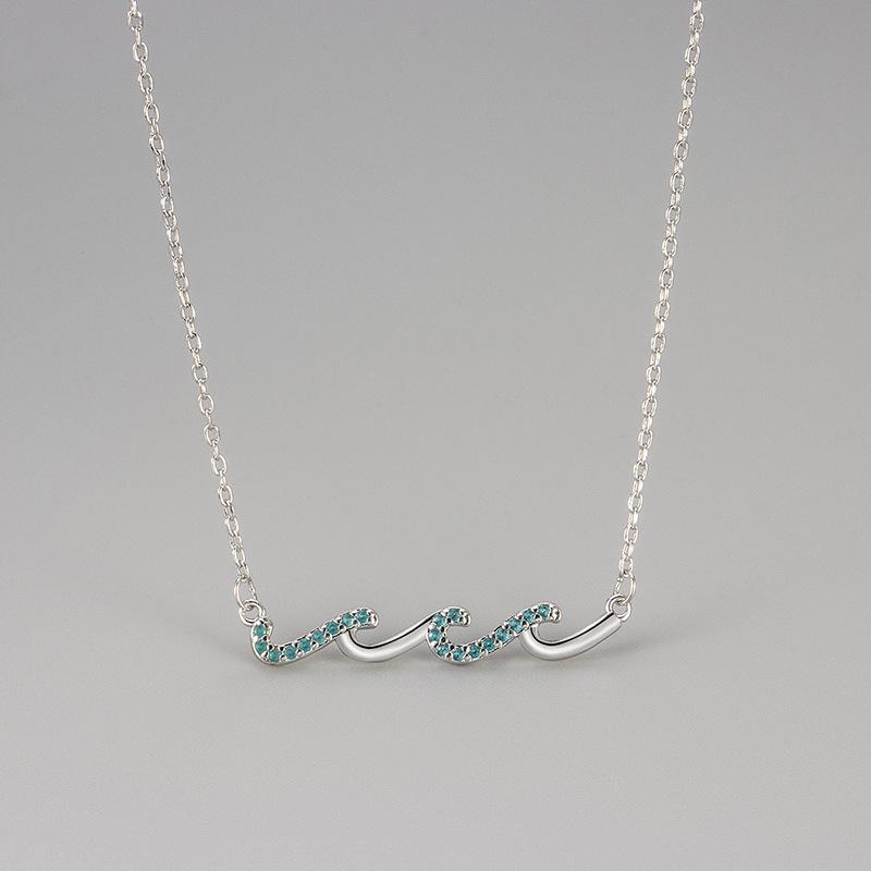 Europäische & Amerikanische Diamantbesetzte Wellen-Halskette - Eleganter, Vielseitiger, Hochwertiger Luxus-Schmuck für Damen