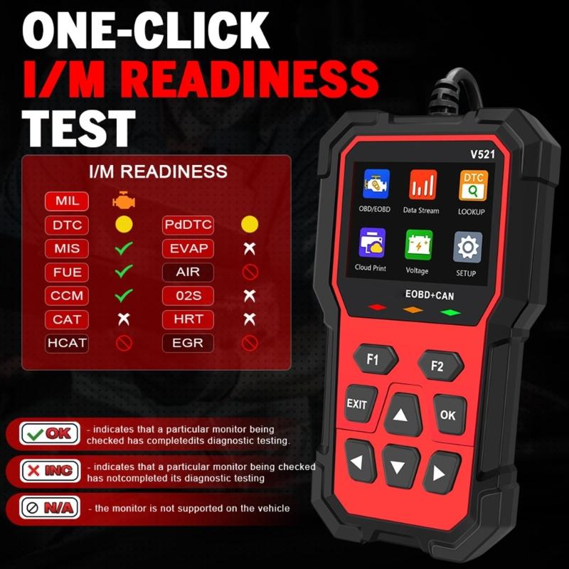 Multifunctional V521 OBD Car Diagnostic Scanner Tester Tool Suitable for Engine Fault Code Reading Quick Error Detection