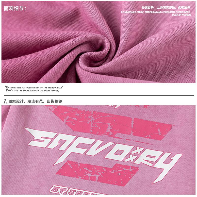 Oversize American High Street Crew Neck T-shirt Short Sleeve Washed and Old 2025 Summer Men's and Women's Ins Half Sleeve Street Style