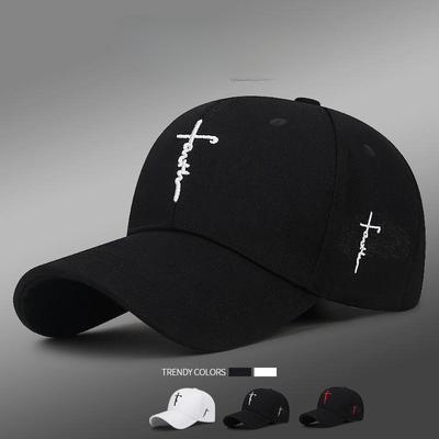 European and American Embroidery English Cross Casual Baseball Cap Men and Women Youth Adjustable Hat Foreign Trade