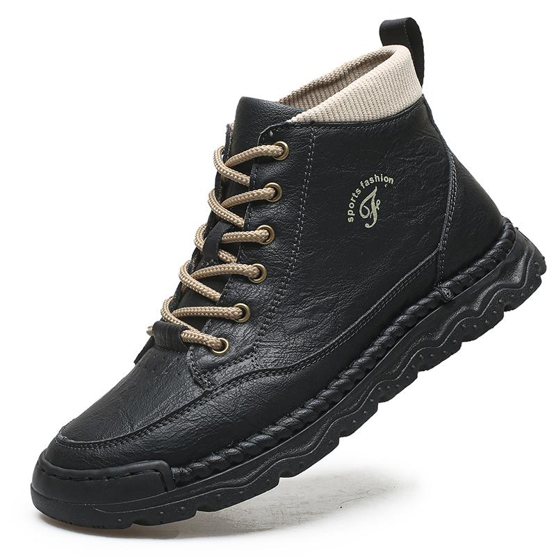 

Hand-stitching Leather Men Boots Comfortable Casual Leather Shoes Men Ankle Boots Moccasins Man Tooling Shoes 48