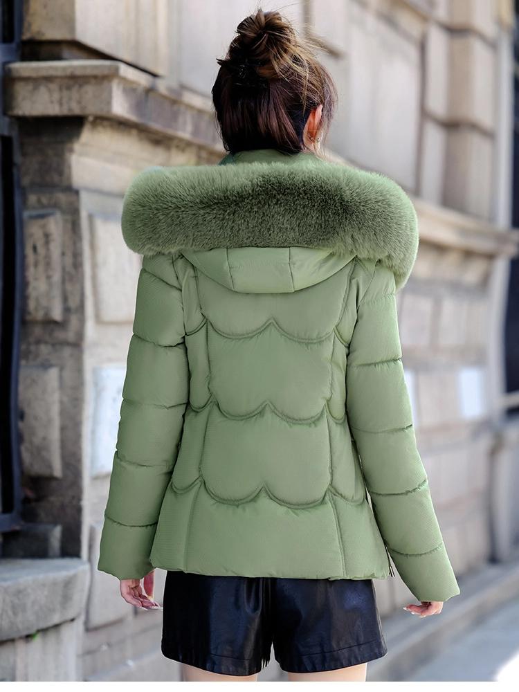 Removable Cap Cotton-padded Coat Women's Short Winter Thickened Big Fur Collar Jacket
