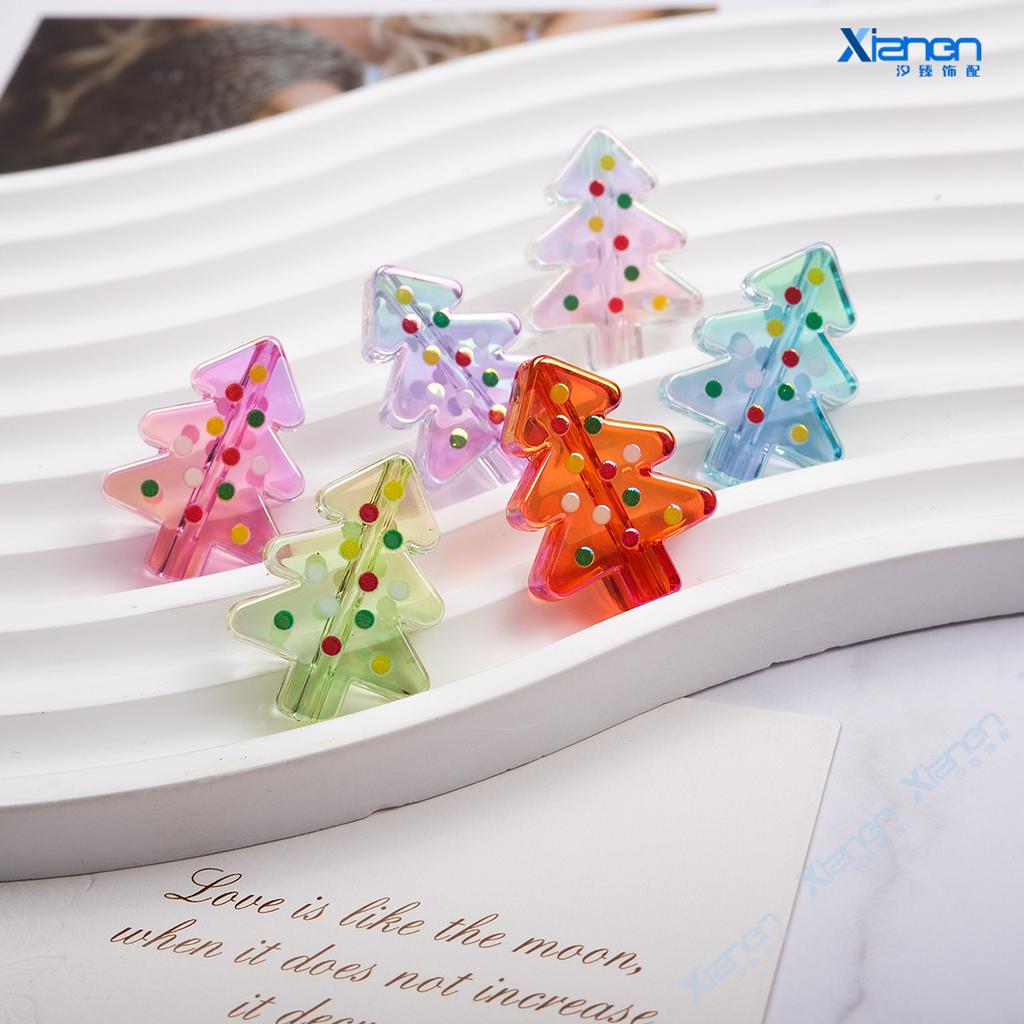 CH81 5Pcs Color Festive Christmas Snowman DIY Cartoon Pendant Keychain Pendant Pendant Bracelet Pen Beads Material Accessories