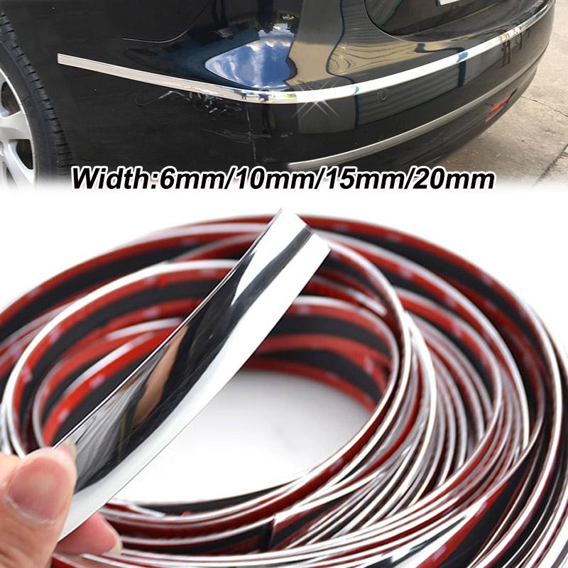 3M Exterieur Auto Chroom Auto Zelfklevende Strip Trim Tape Molding Styling Decoratie Auto Bumper Strip Beschermer Sticker