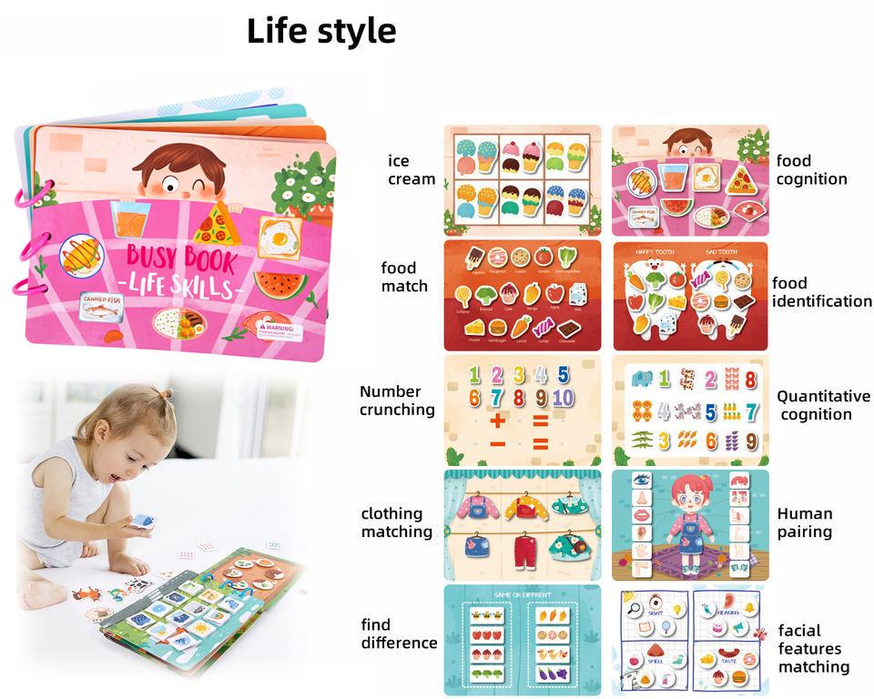 Toys Educational Baby First Enlightenment Book Montessori Quite Book Early Learning Sticker Busy Book Matching Games for Kids
