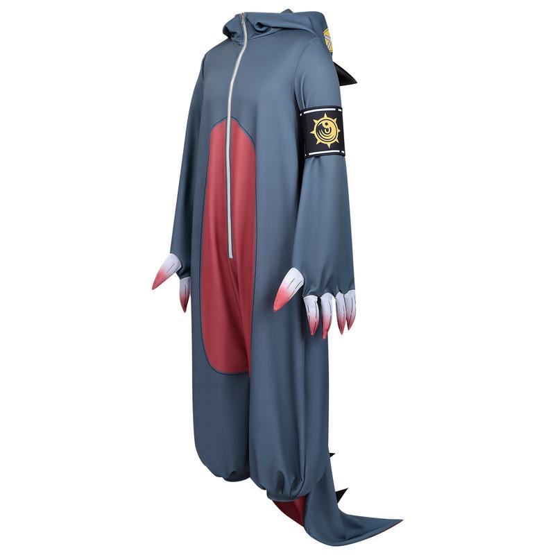 GACHIAKUTA Guita Cosplay Costume BlueJumpsuit Funny Pajamas Anime Game Daily Wear Halloween Embroidery Top Vest Short Wig Set