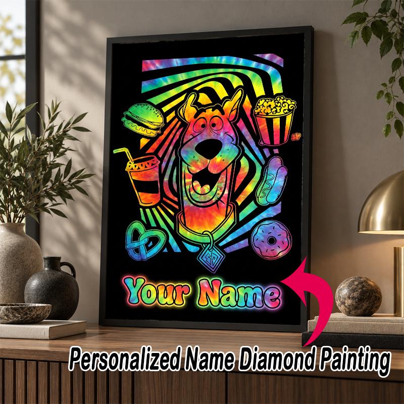 Custom Name Scooby-Doo 5D Diamond Painting Personalized Full Drill Diamond Art Kit Gift