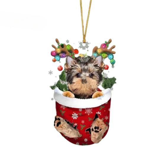 Christmas Tree Hanging Pendant Funny Stockings Design Double-sided Printing Non-fading Charm Ornaments