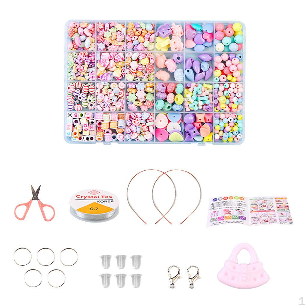 Бусины с большим отверстием Разноцветные Акрил Браслет Ожерелье Изготовление украшений Поделки Set 12_Large