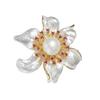 Bo Xin Yun Stylish Freshwater Pearl White Flower Brooch - Elegant Women's Luxurious Floral Pin Accessory
